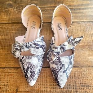 SNAKE RIBBON flats bow knots BOUTIQUE Sz 8